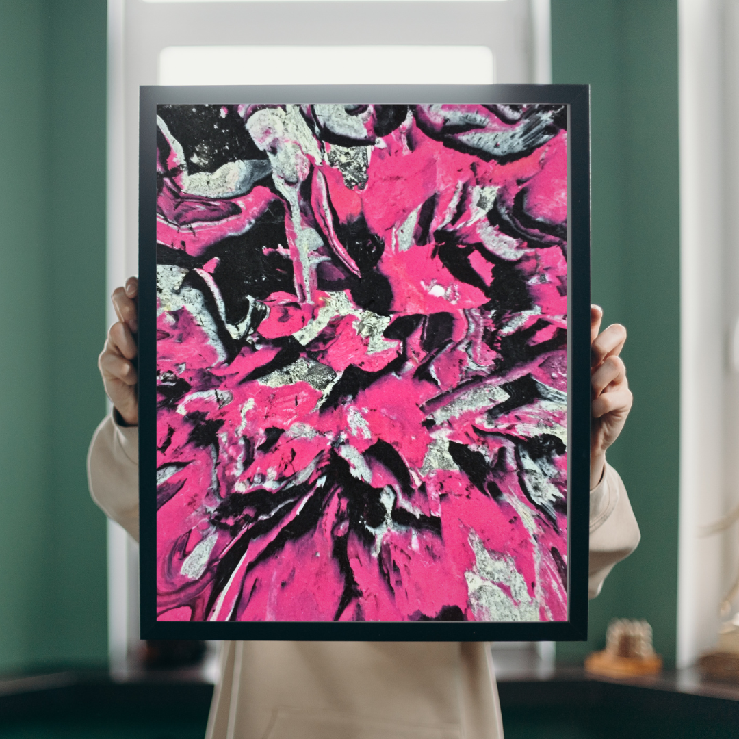 pink explosion downloadable art wall print abstract contrast by Jagoda Jay Sudak Keshani