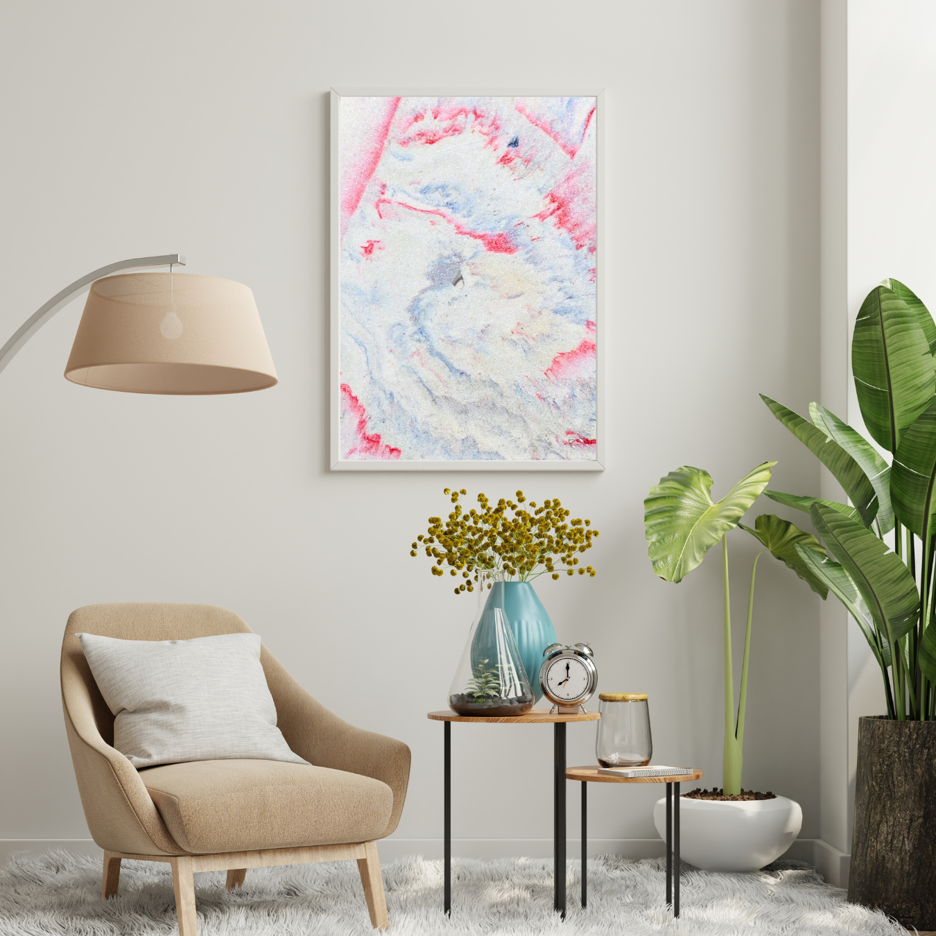 Red Snow v2 Digital Wall Art by Jagoda Jay Sudak Keshani printable art white blue red abstract instant download modern art decor recycled plastic modern abstract art