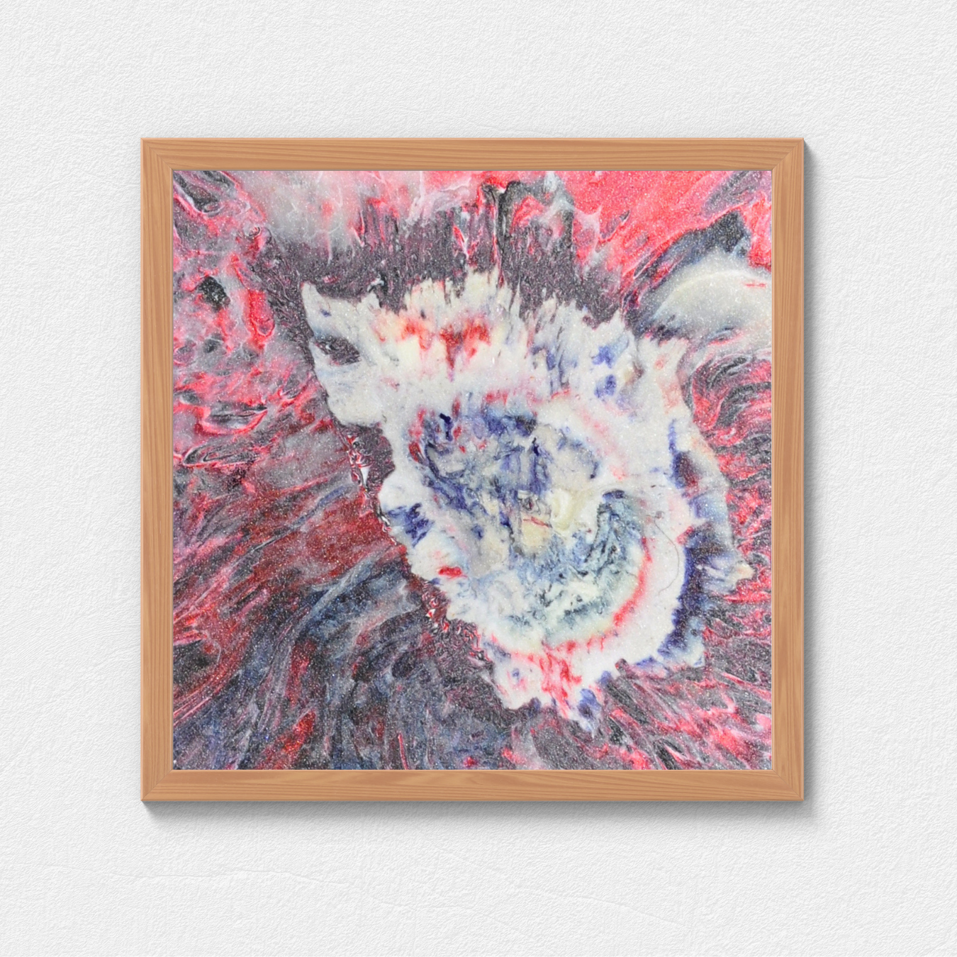 Burning Stone Digital Wall Art by Jagoda Jay Sudak Keshani red white blue abstract printable art nft recycled plastic pdf instant download printing on demand modern interior decor