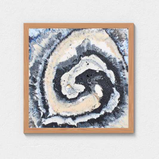 Spiral Digital Wall Art by Jagoda Jay Sudak Keshani printable wall decor nft pdf digital download modern interior decoration black white blue abstract art