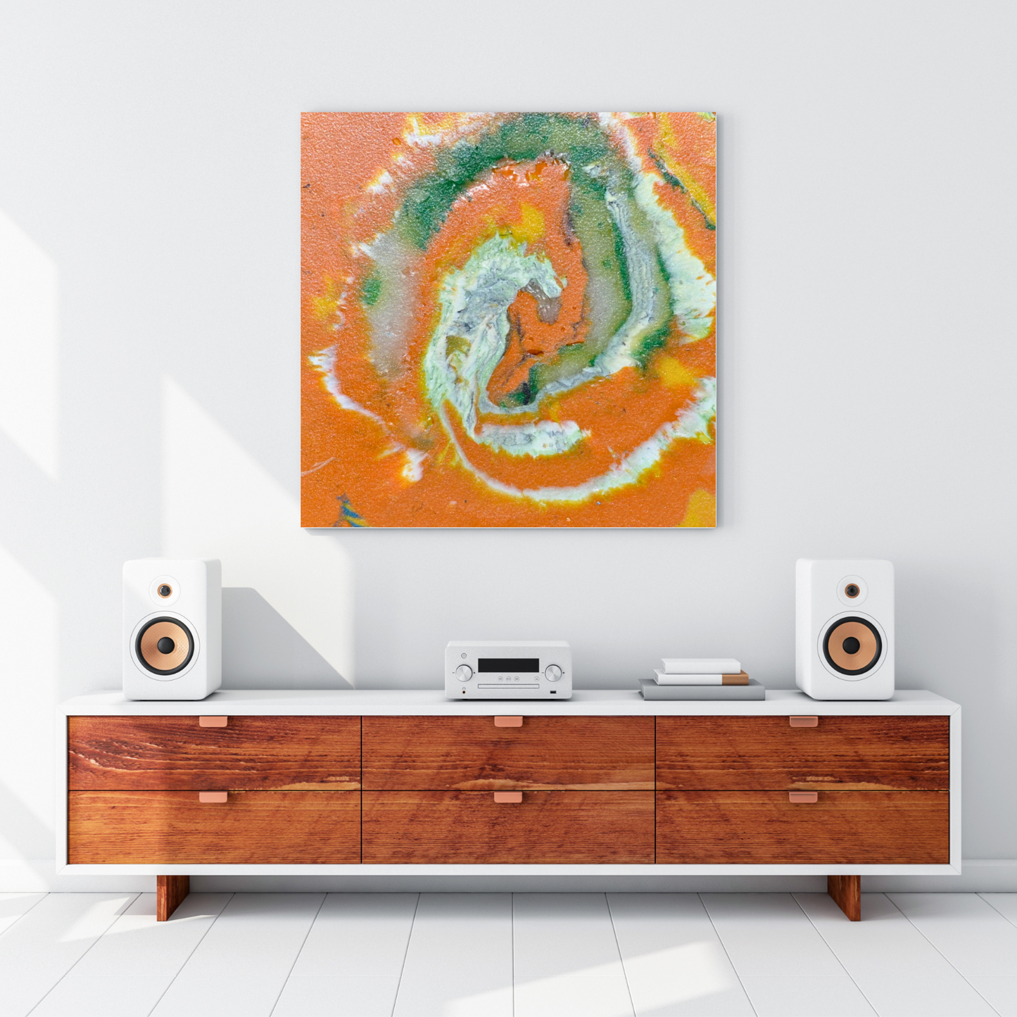 Fish Dance Digital Wall Art by Jagoda Jay Sudak Keshani printable art modern interior decor orange abstract recycled plastic modern art instant download pdf