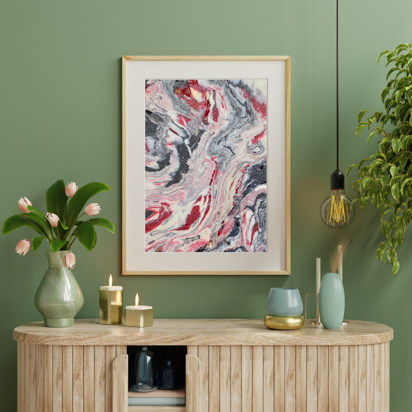 Red Marble Abstract Art Wallart interior decor diy printable instant download pdf nft recycled plastic wall art print