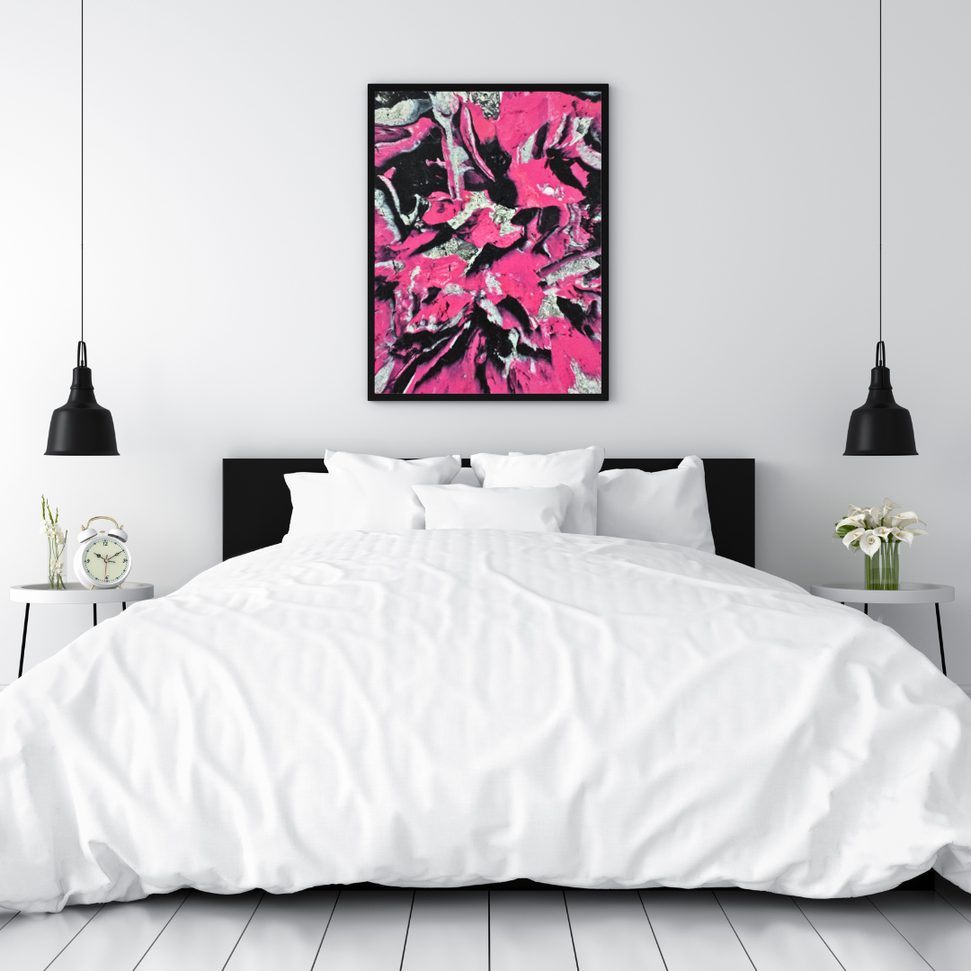 pink explosion downloadable art wall print abstract contrast by Jagoda Jay Sudak Keshani
