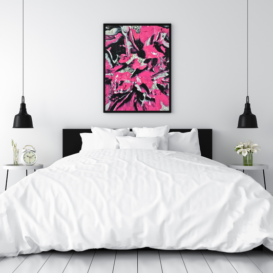 pink explosion downloadable art wall print abstract contrast by Jagoda Jay Sudak Keshani