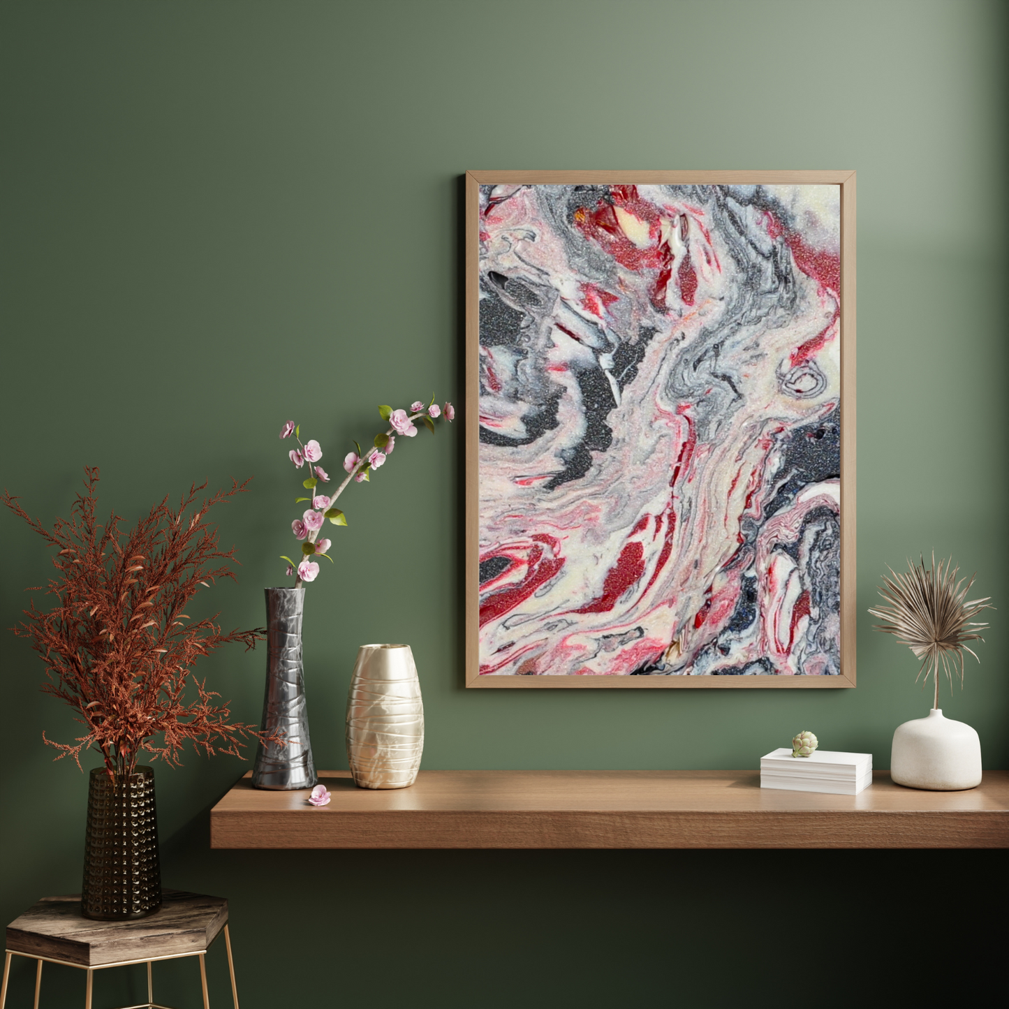 Red Marble Abstract Art Wallart interior decor diy printable instant download pdf nft recycled plastic wall art print