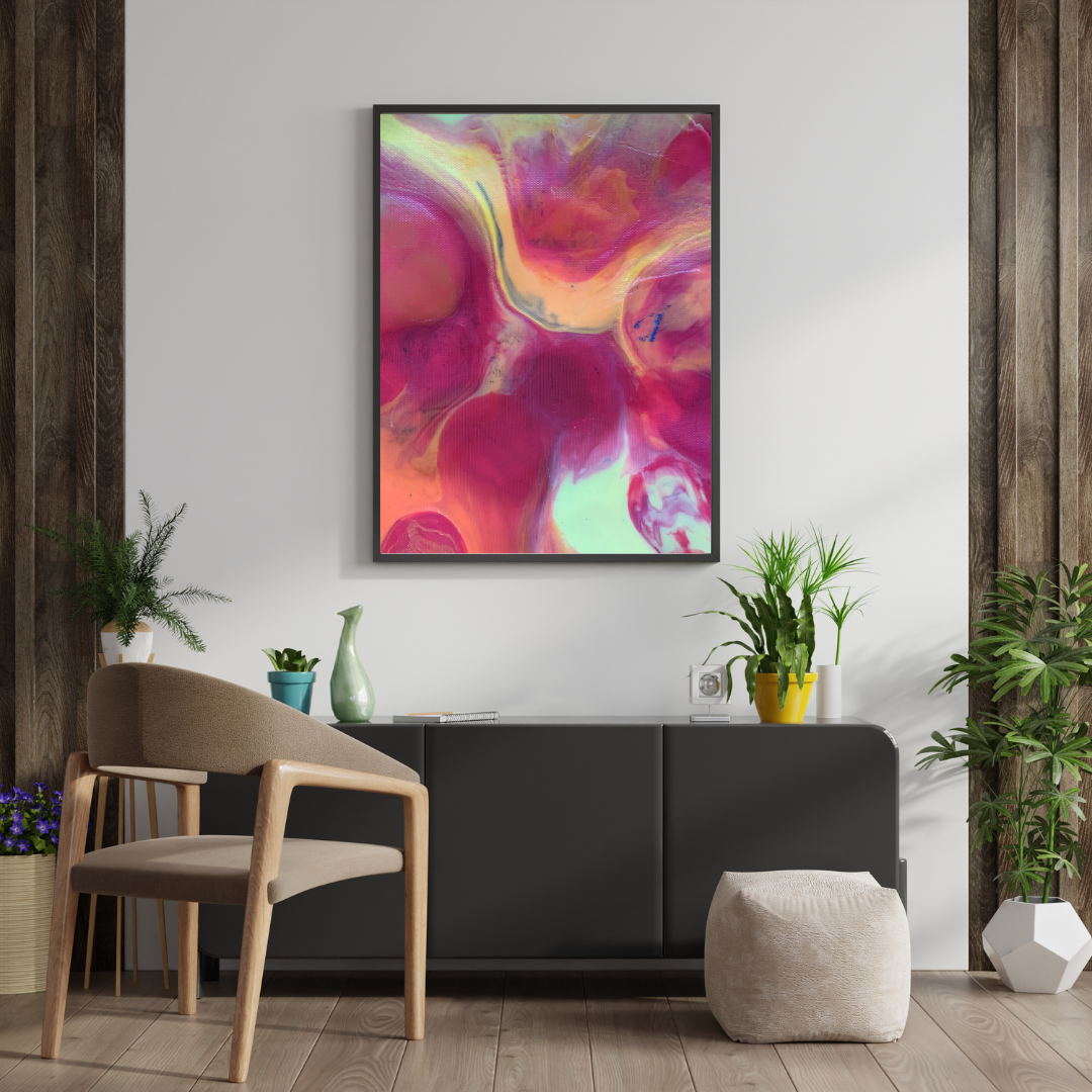 melted plastic wall art abstract pink orange bubble download print instant  pdf Jagoda Jay Sudak Keshani