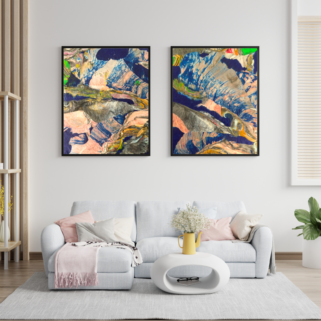 Melted Plastic Navy Pink printable wall art instant download print at home abstract modern art Jagoda Jay Sudak Keshani