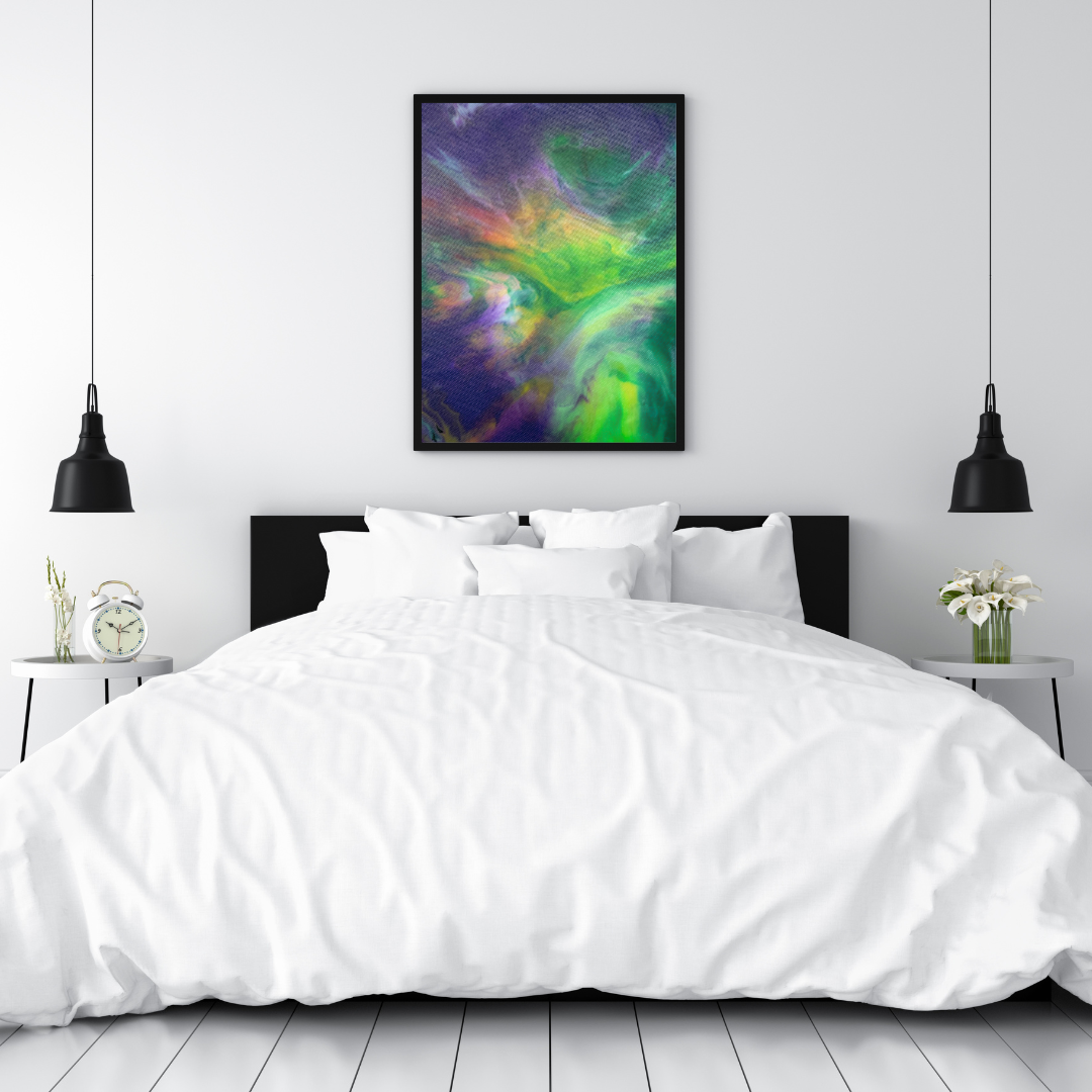 Abstract recycled plastic bottle tops printable art artwork wallart instant download affordable art nftart green purple abstract crocuses London artist