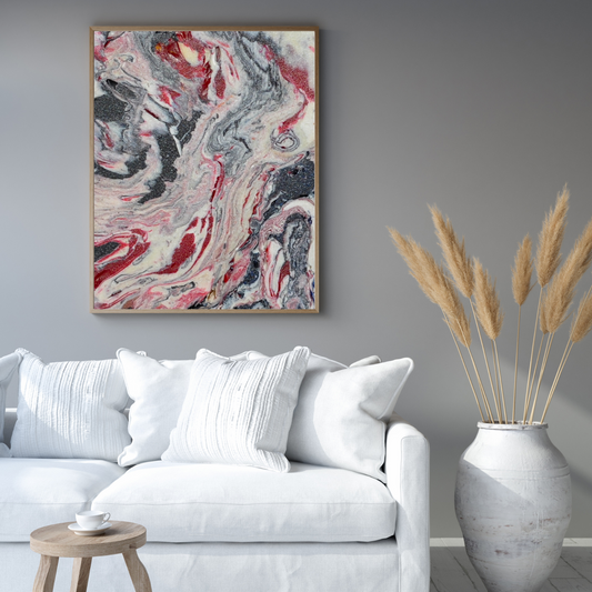 Red Marble Abstract Art Wallart interior decor diy printable instant download pdf nft recycled plastic wall art print