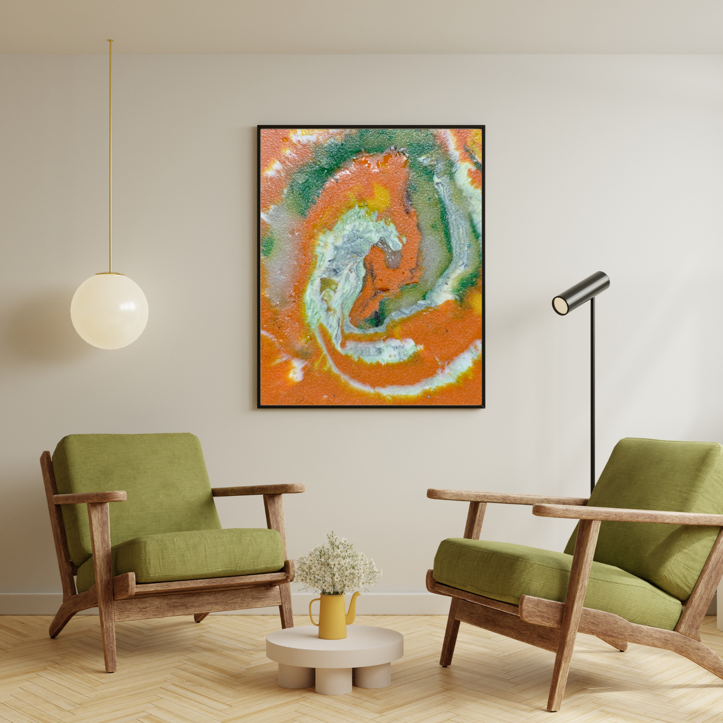 Fish Dance Digital Wall Art by Jagoda Jay Sudak Keshani printable art modern interior decor orange abstract recycled plastic modern art instant download pdf