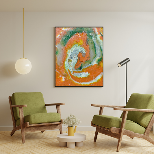 Fish Dance Digital Wall Art by Jagoda Jay Sudak Keshani printable art modern interior decor orange abstract recycled plastic modern art instant download pdf