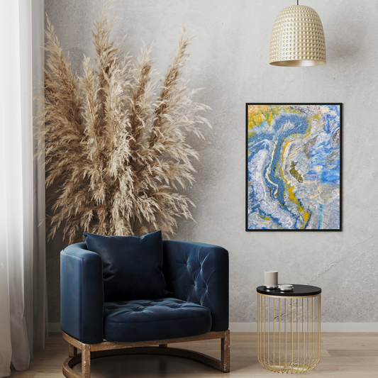 Archipelago Wall Art Abstract Digital Art wall decor yellow blue recycled plastic printable photo instant download by Jagoda Jay Sudak Keshani August 2019