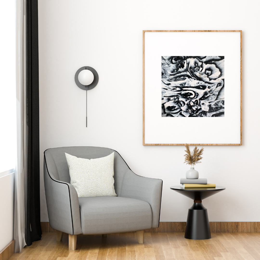 White Rose abstract painting printable digital art recycled plastic black white instant download Jagoda Jay Sudak Keshani