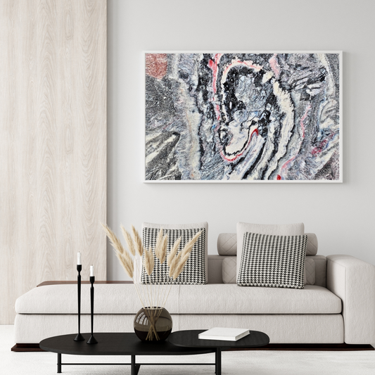 Fetal Printable wall Art by Jagoda Jay Sudak Keshani recycled plastic white black red abstract print on demand art decor modern interior design classy interior wall art modern abstract