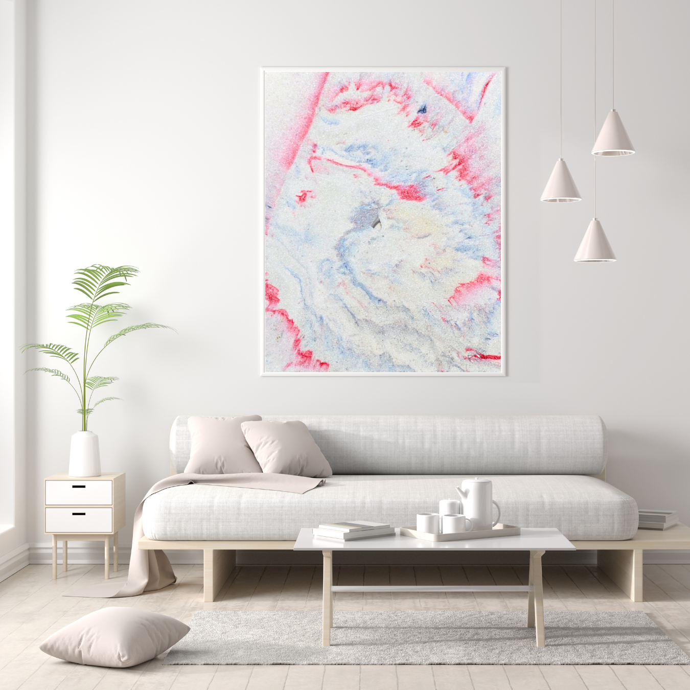 Red Snow v2 Digital Wall Art by Jagoda Jay Sudak Keshani printable art white blue red abstract instant download modern art decor recycled plastic modern abstract art