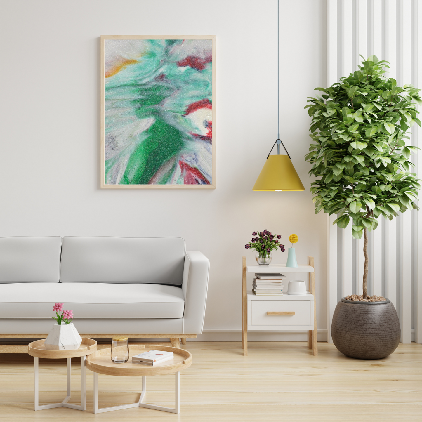 Green River Digital Wall Art by Jagoda Jay Sudak Keshani August 2019 abstract red green recycled plastic nft pdf wall decor printable instant download melted plastic