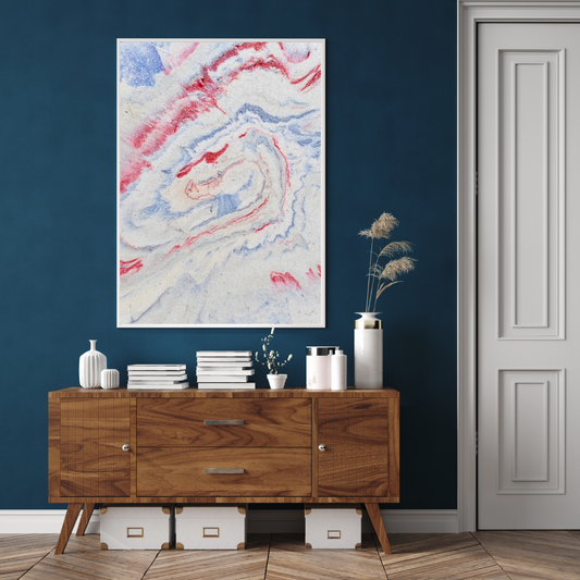 Red Snow v1 Digital Wall Art by Jagoda Jay Sudak Keshani printable art white blue red abstract instant download modern art decor recycled plastic modern abstract art