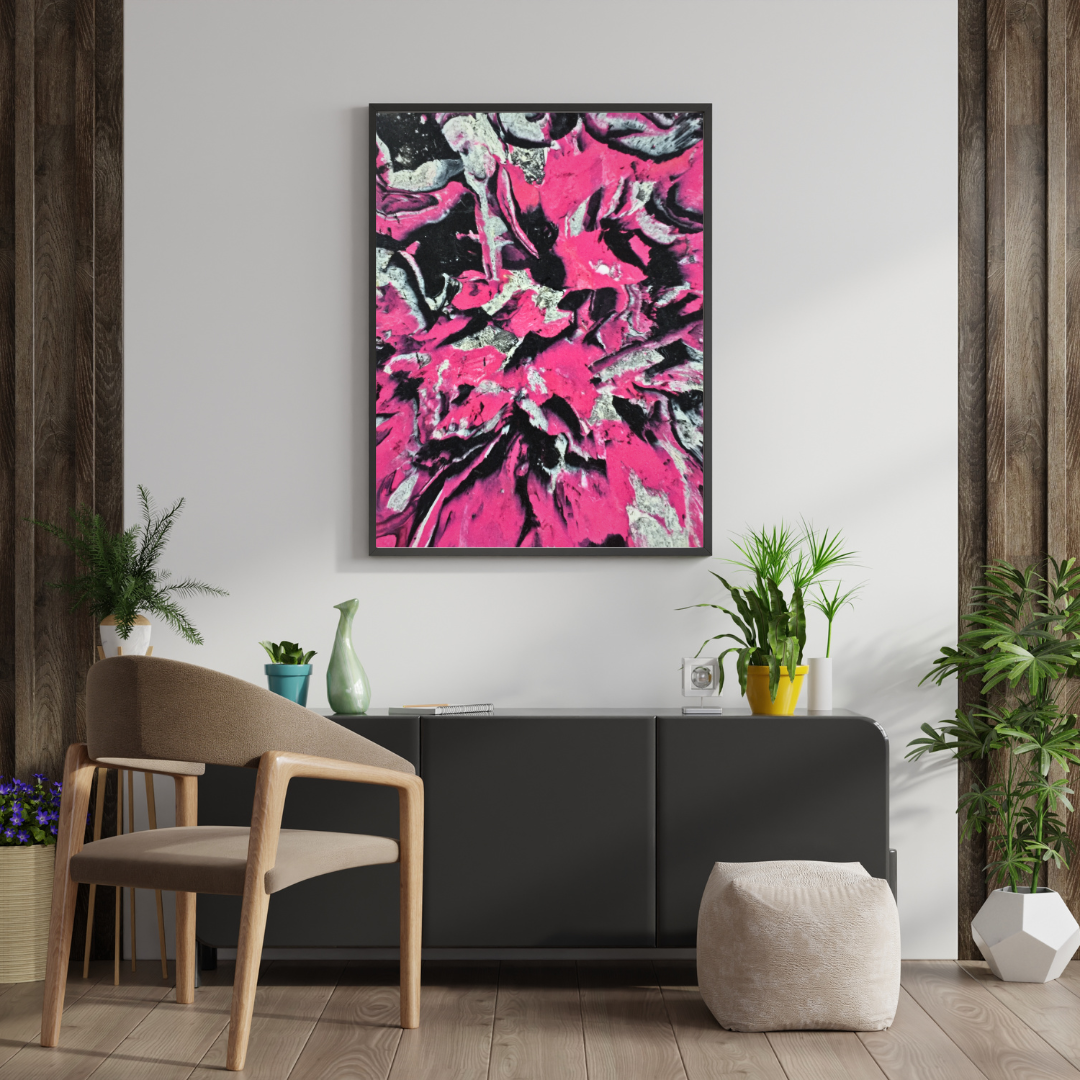 pink explosion downloadable art wall print abstract contrast by Jagoda Jay Sudak Keshani