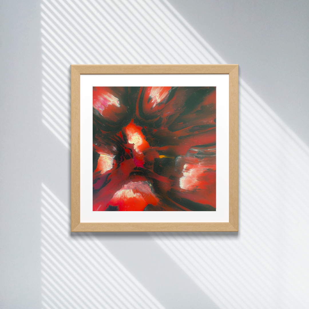 Digital art printable instant download Fire red black office decor modern art abstract recycled plastic art Jagoda Jay Sudak Keshani