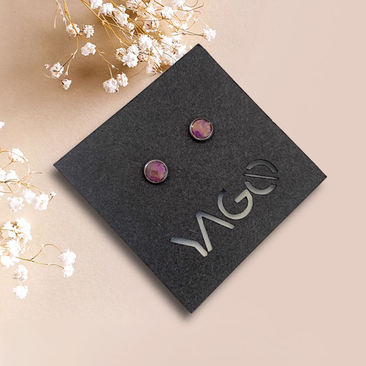 Sustainable jewellery recycled plastic blue studs earrings handmade in London