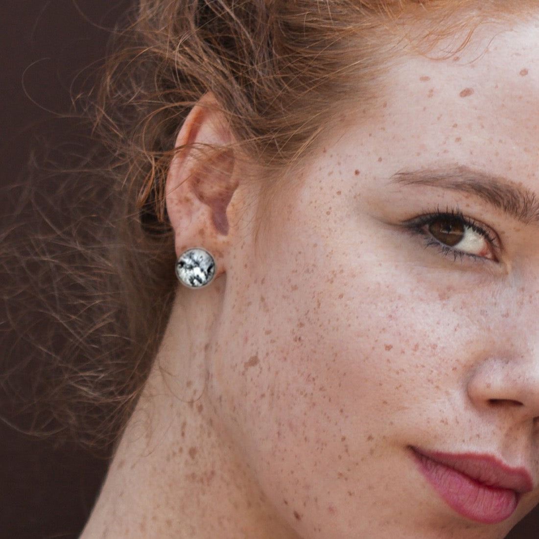 Black & White 12 mm studs handmade from plastic waste Recycled plastic necklace jewellery earrings studs handmade in London by Jagoda Jay Sudak Keshani eco gift for her him