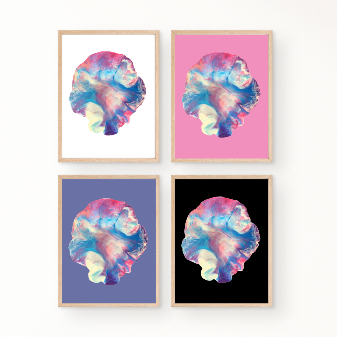 Printable Wall Art, instant download digital art, abstract art pink purple blue melted plastic Jagoda Jay Sudak Keshani
