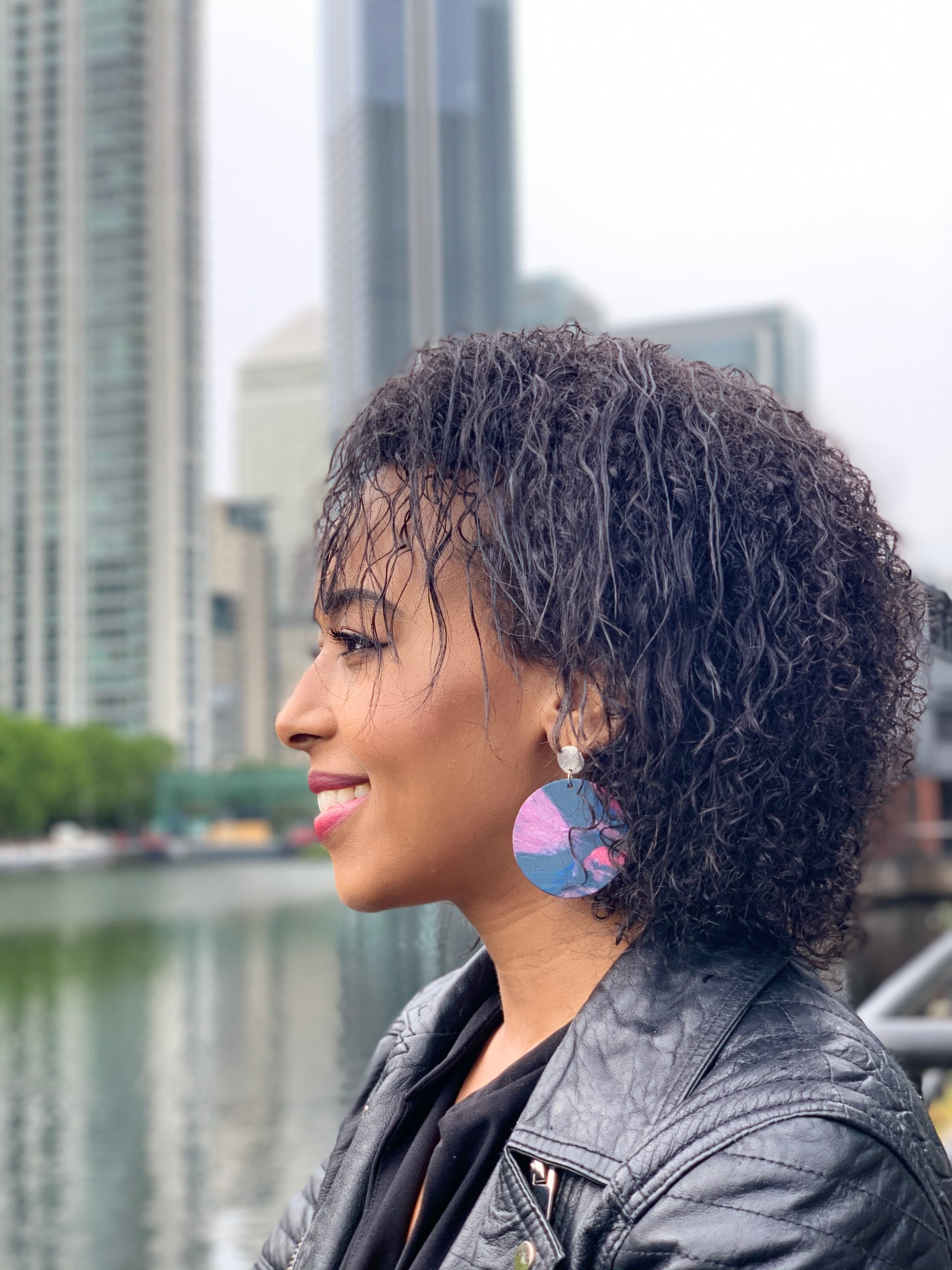 Large Statement Studs Handmade from recycled plastic waste artesian eco friendly ethically made gift for her