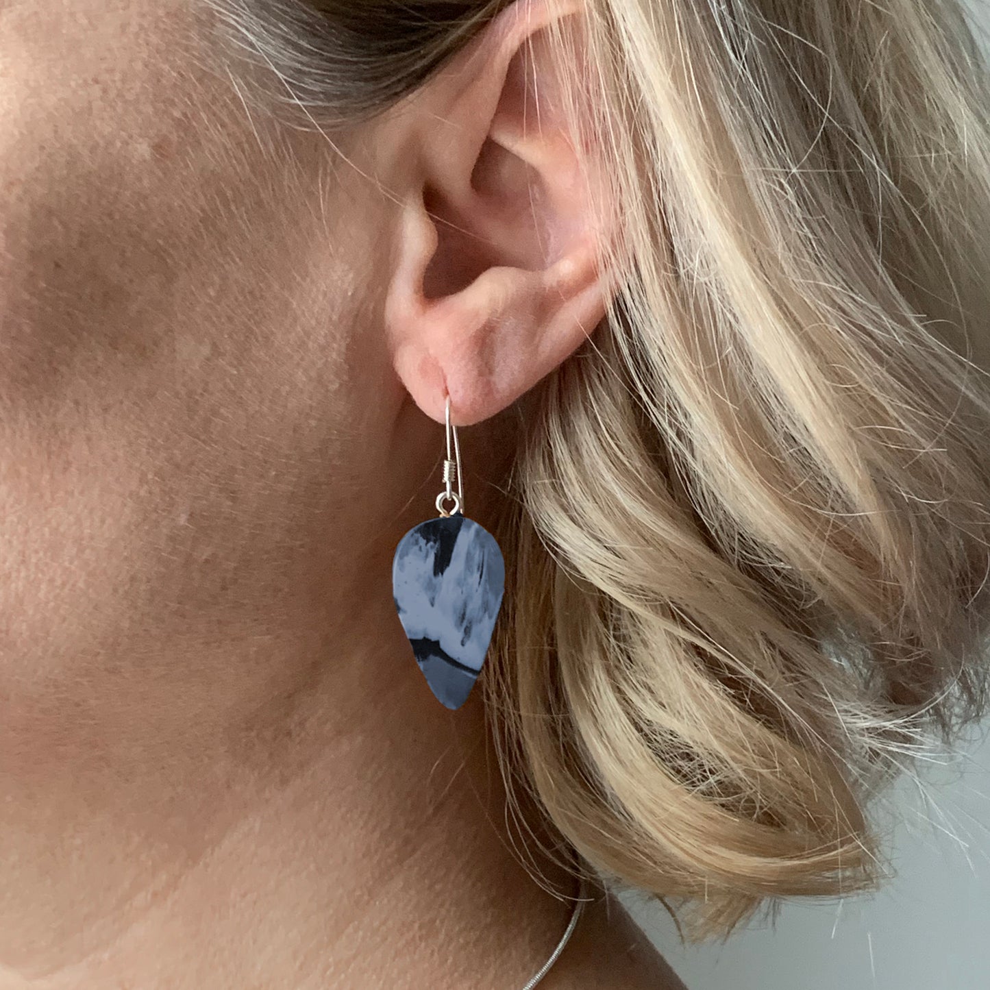 Recycled plastic necklace jewellery earrings studs handmade in London by Jagoda Jay Sudak Keshani eco gift for her him