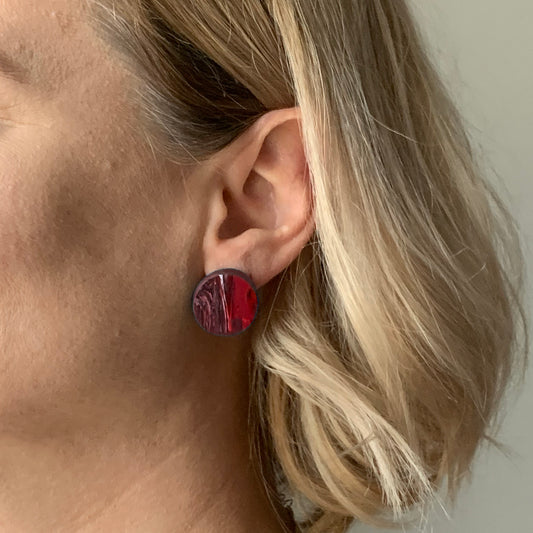 Red studs Sustainable handmade artesian ecofriendly gift for her