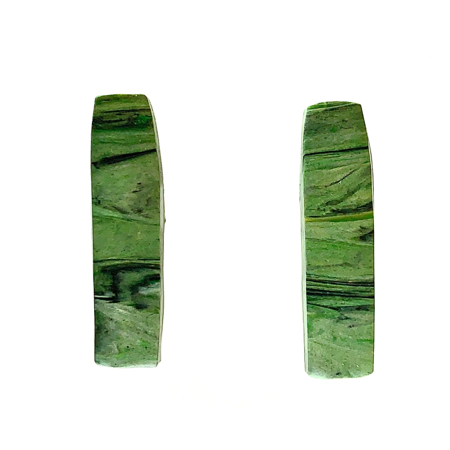 Green Yellow Sustainable Bar Studs Handmade from recycled plastic zero waste gift for mum handmade in the UK