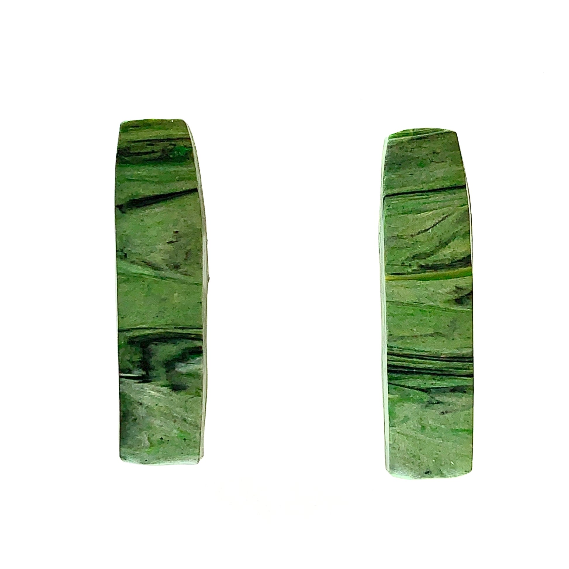 Green Yellow Sustainable Bar Studs Handmade from recycled plastic zero waste gift for mum handmade in the UK