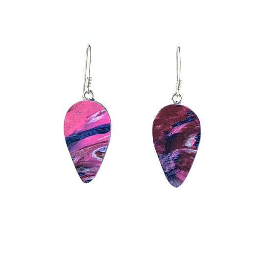 Sustainable Pink dangle Handmade from recycled plastic gift for her