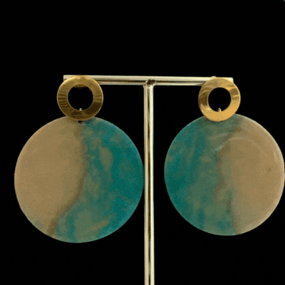 Statement Circle Studs Lagoon