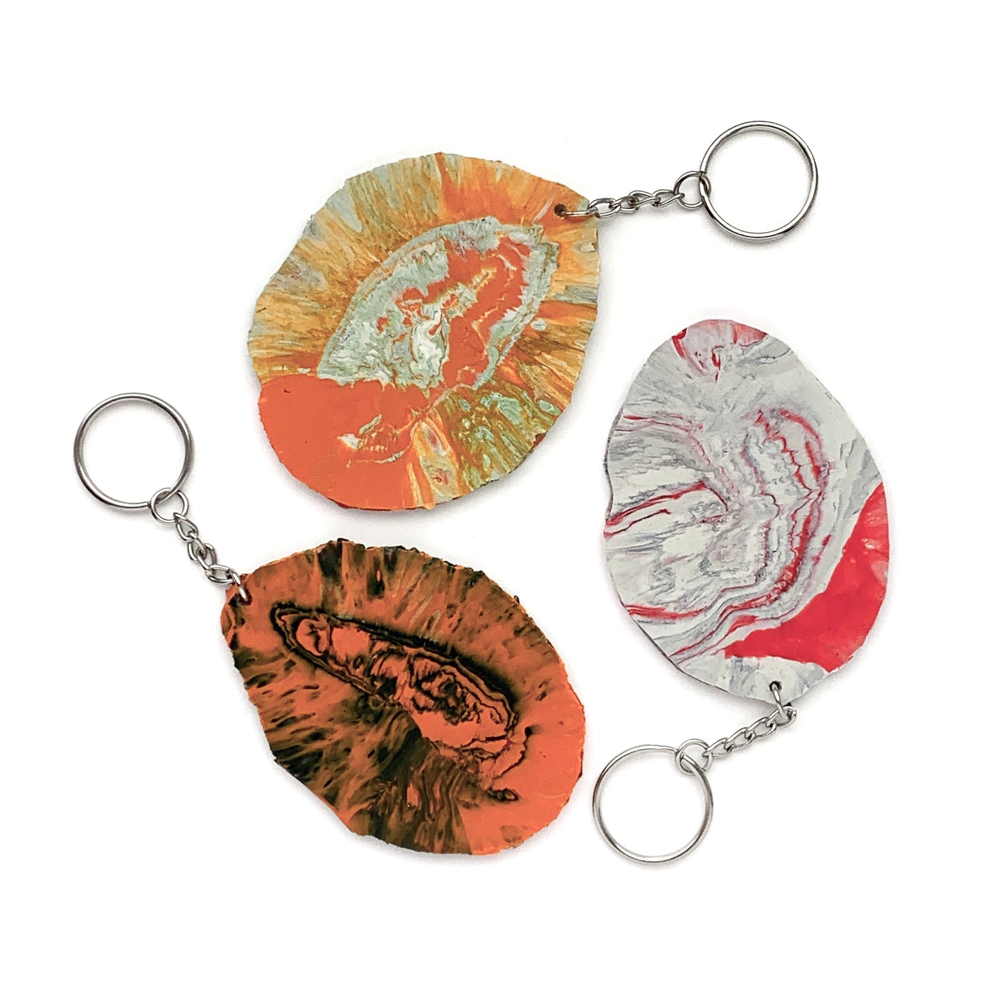 Key ring made of recycled plastic bags ban plastic bag