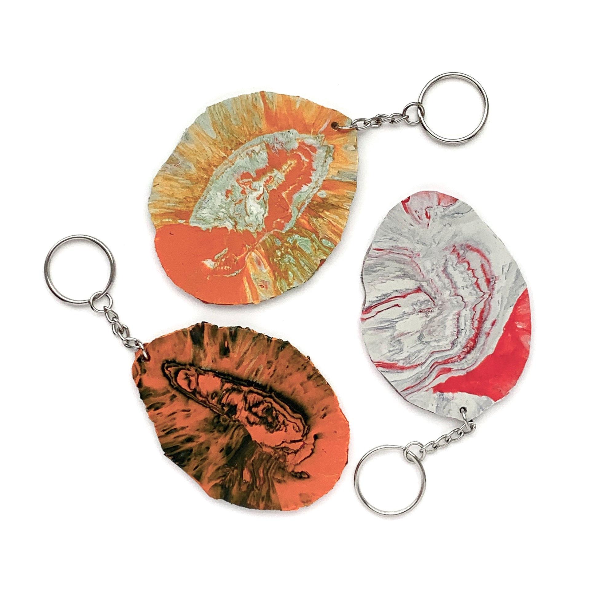 Key ring made of recycled plastic bags ban plastic bag