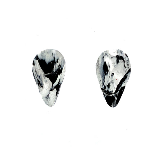 Sustainable handmade Earrings Studs black and white sustainable eco friendly gift Recycled plastic necklace jewellery earrings studs handmade in London by Jagoda Jay Sudak Keshani eco gift for her him