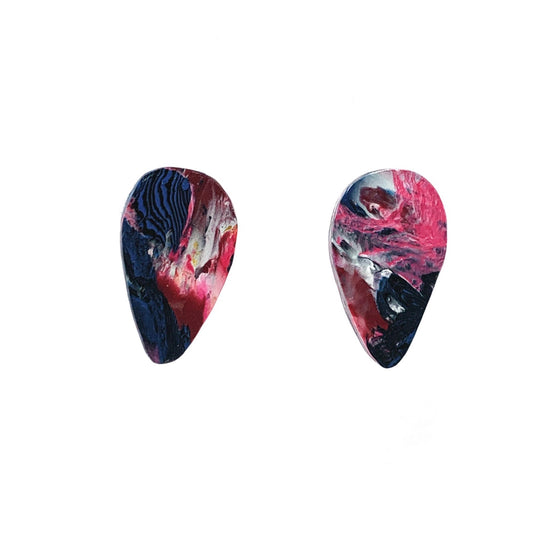 Handmade Artesian Sustainable earrings pink purple studs eco gift for her