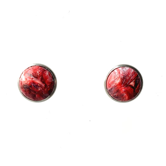 12mm Round red studs made from recycled plastic