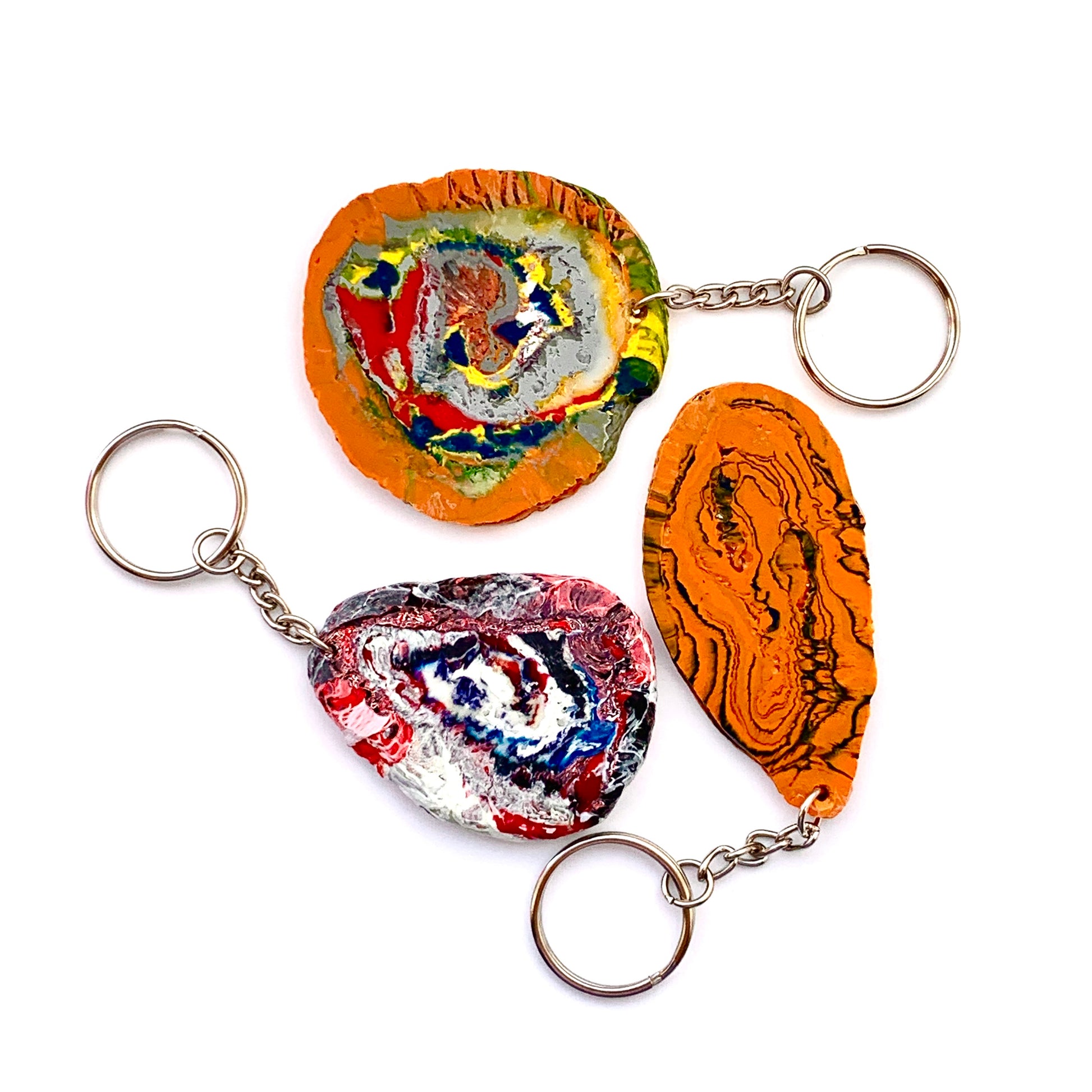 Key ring made of recycled plastic bags ban plastic bag