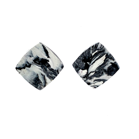 Sustainable Square Studs Black and white eco gift
