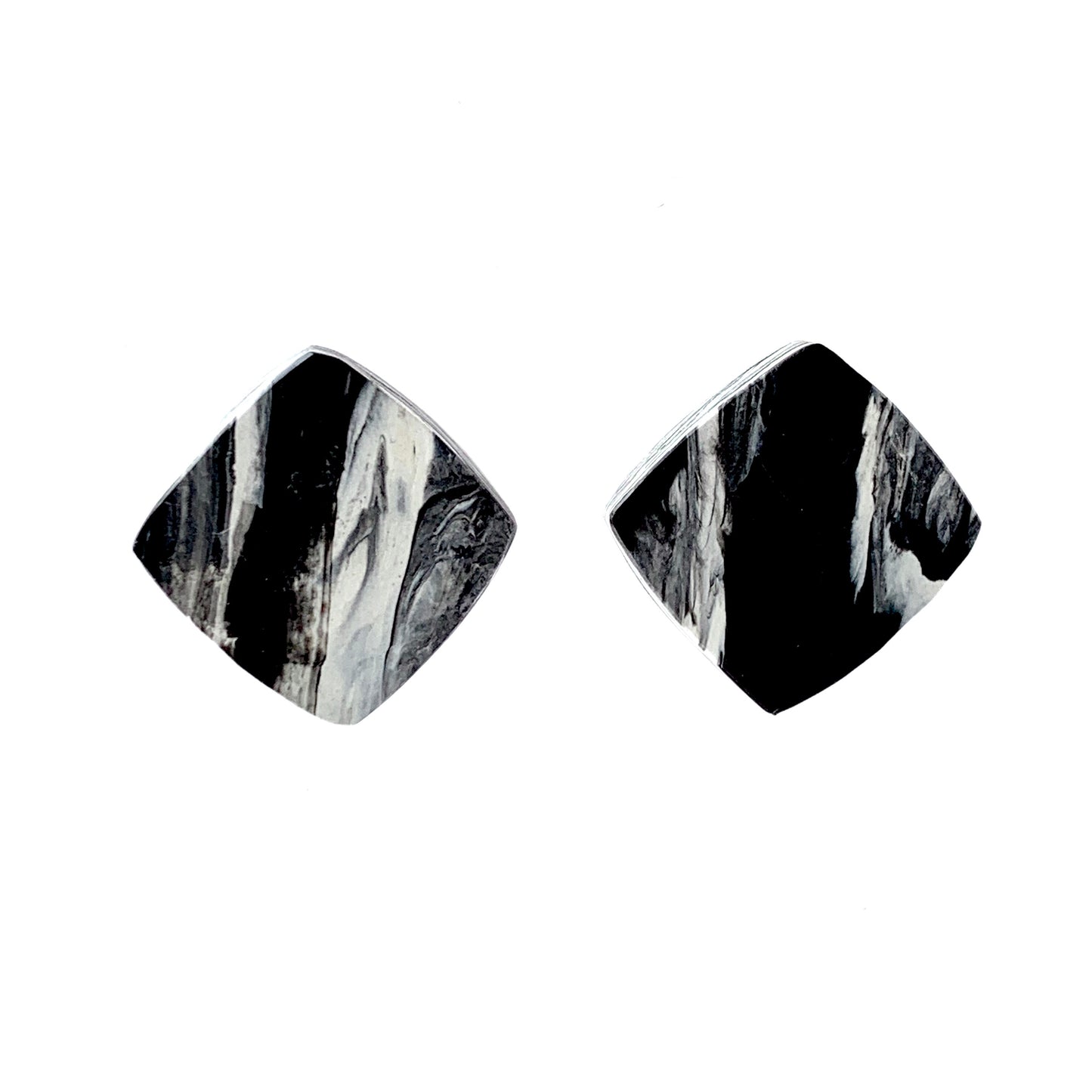 Sustainable Square Studs Black and white eco gift