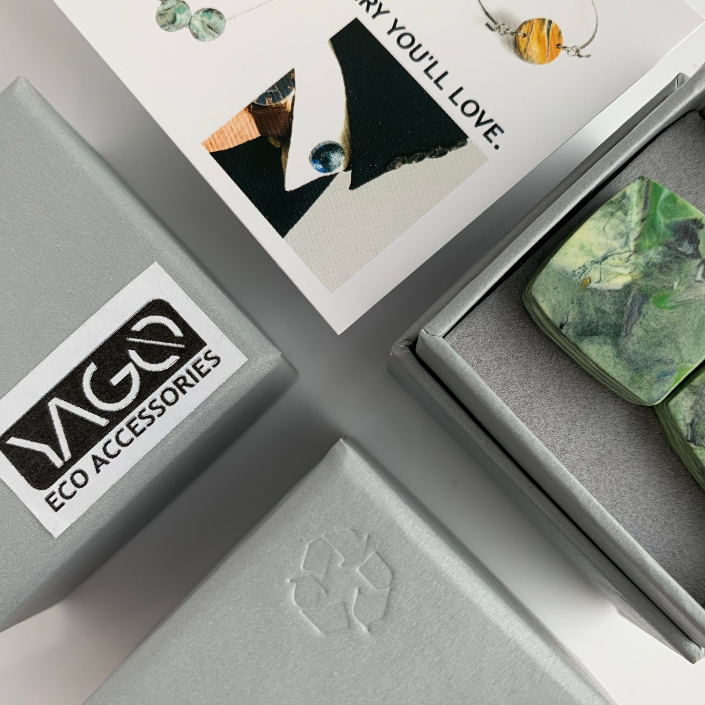 Square Green Cufflinks with brass findings