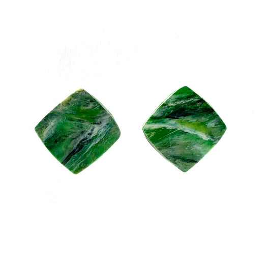 Handmade Green Studs Sustainable Recycled Plastic Green Gift for mum ecofriendly