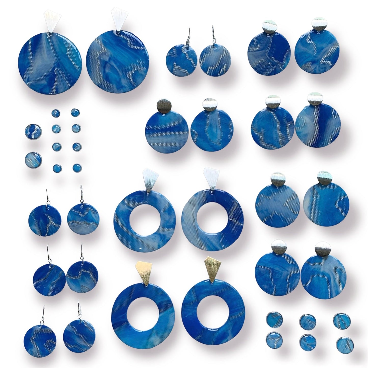 Sustainable Handmade Earrings Artesian Colourful Studs Recycled plastic eco friendly gift for her