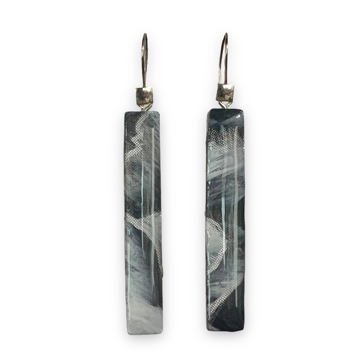 Rectangle Dangles Yin & Yang Silver