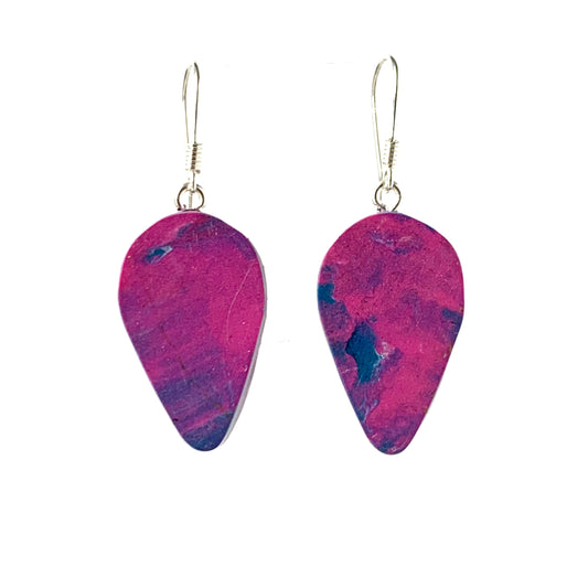 Sustainable Pink dangle Handmade from recycled plastic gift for her