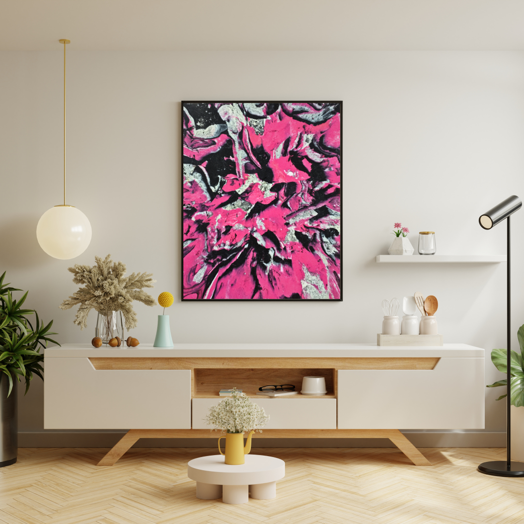 pink explosion downloadable art wall print abstract contrast by Jagoda Jay Sudak Keshani