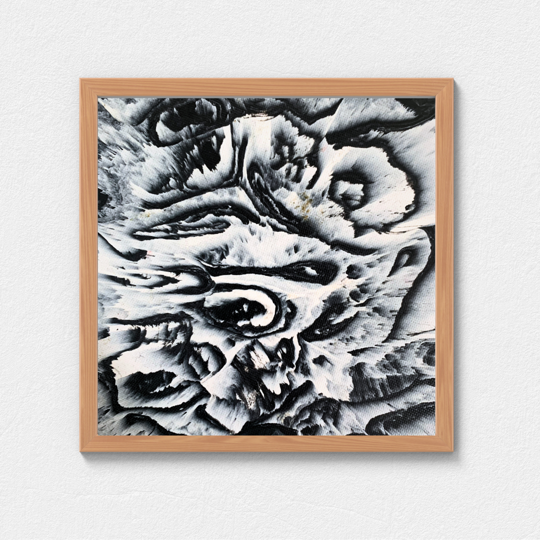 White Rose abstract painting printable digital art recycled plastic black white instant download Jagoda Jay Sudak Keshani