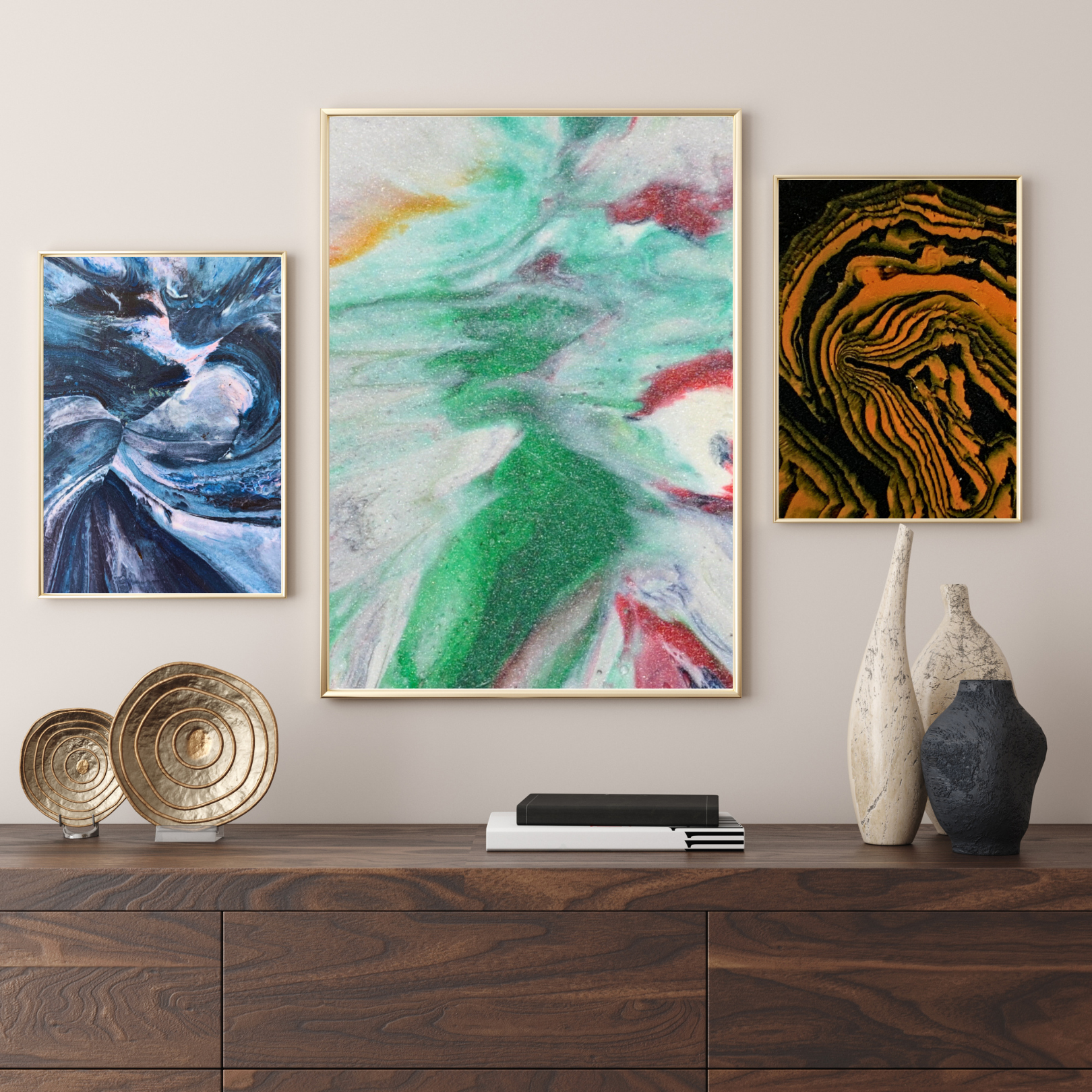 Green River Digital Wall Art by Jagoda Jay Sudak Keshani August 2019 abstract red green recycled plastic nft pdf wall decor printable instant download melted plastic 