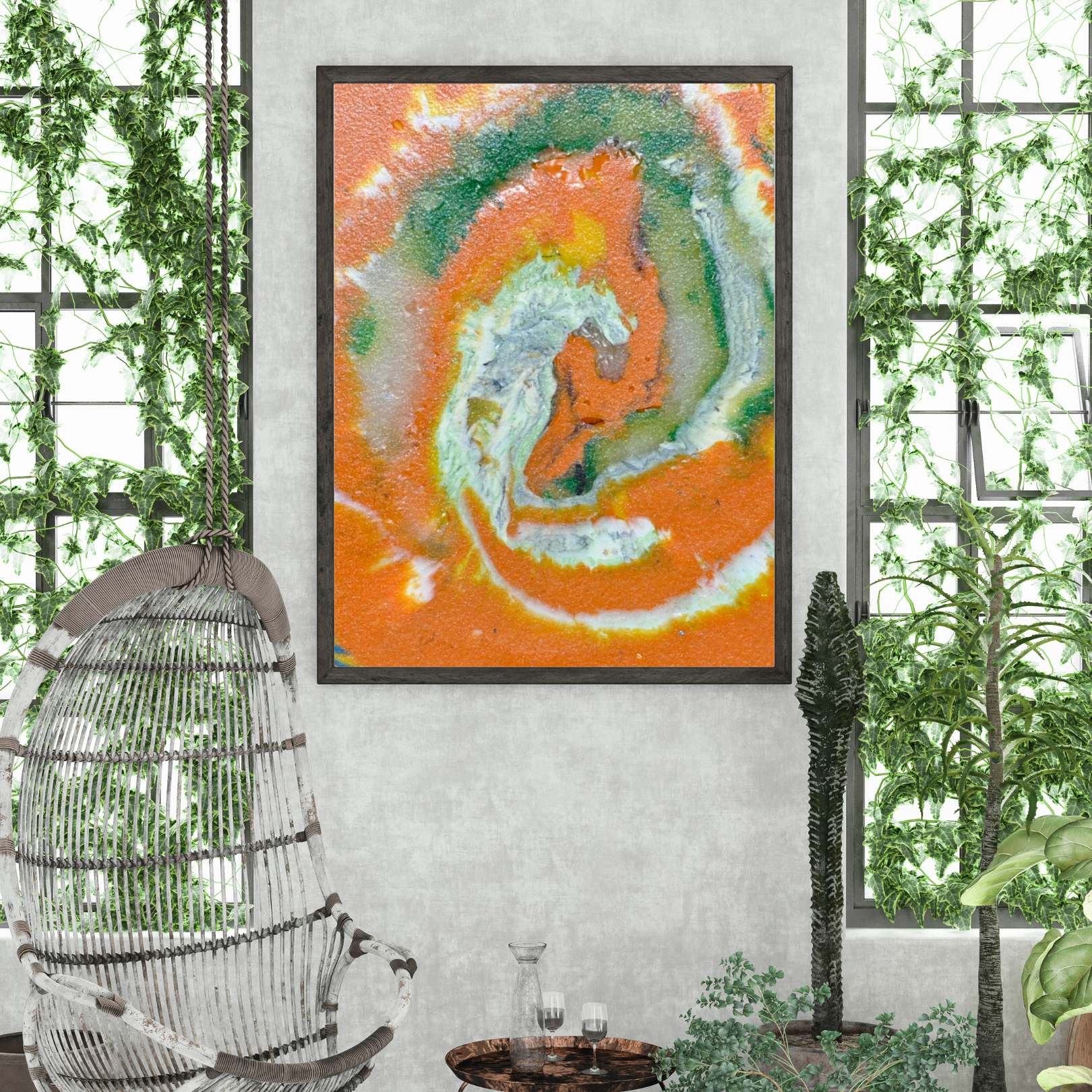 Fish Dance Digital Wall Art by Jagoda Jay Sudak Keshani printable art modern interior decor orange abstract recycled plastic modern art instant download pdf